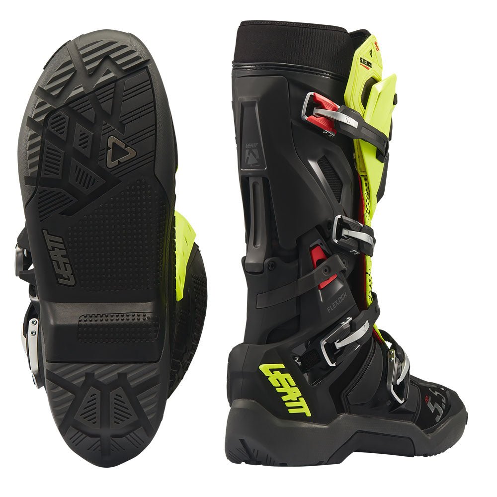 LEATT BOOT MOTO 5.5 FLEXLOCK ENDURO EVO - BLACK/NEON YELLOW - ACE Race Shop