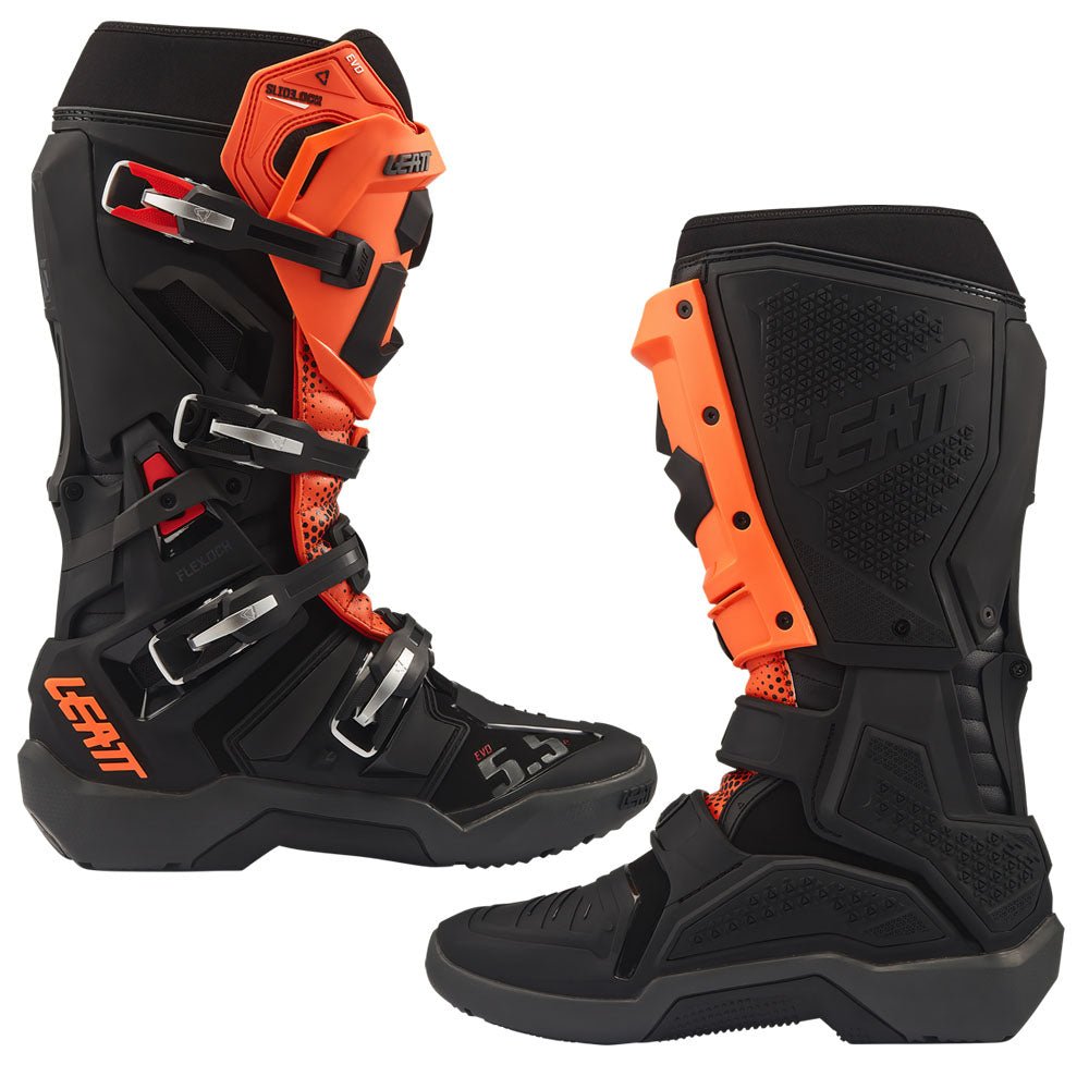 LEATT BOOT MOTO 5.5 FLEXLOCK ENDURO EVO - BLACK/ORANGE - ACE Race Shop