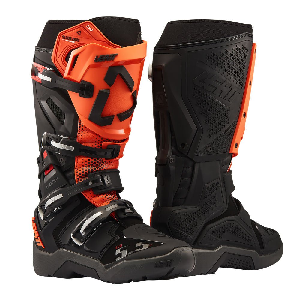LEATT BOOT MOTO 5.5 FLEXLOCK ENDURO EVO - BLACK/ORANGE - ACE Race Shop