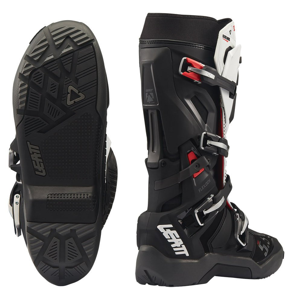 LEATT BOOT MOTO 5.5 FLEXLOCK ENDURO EVO - BLACK/WHITE - ACE Race Shop