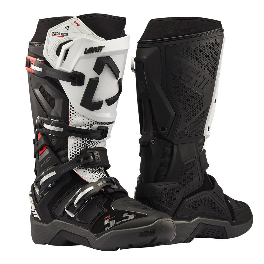 LEATT BOOT MOTO 5.5 FLEXLOCK ENDURO EVO - BLACK/WHITE - ACE Race Shop
