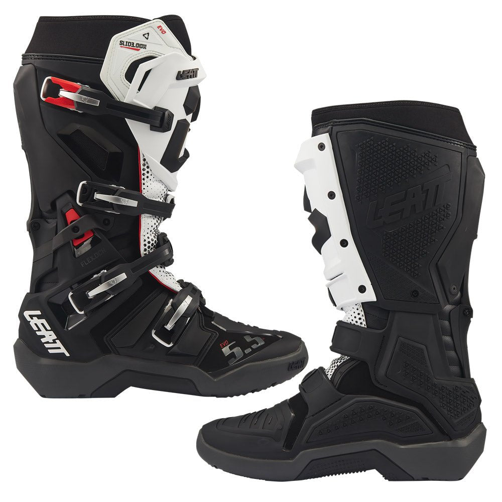 LEATT BOOT MOTO 5.5 FLEXLOCK ENDURO EVO - BLACK/WHITE - ACE Race Shop