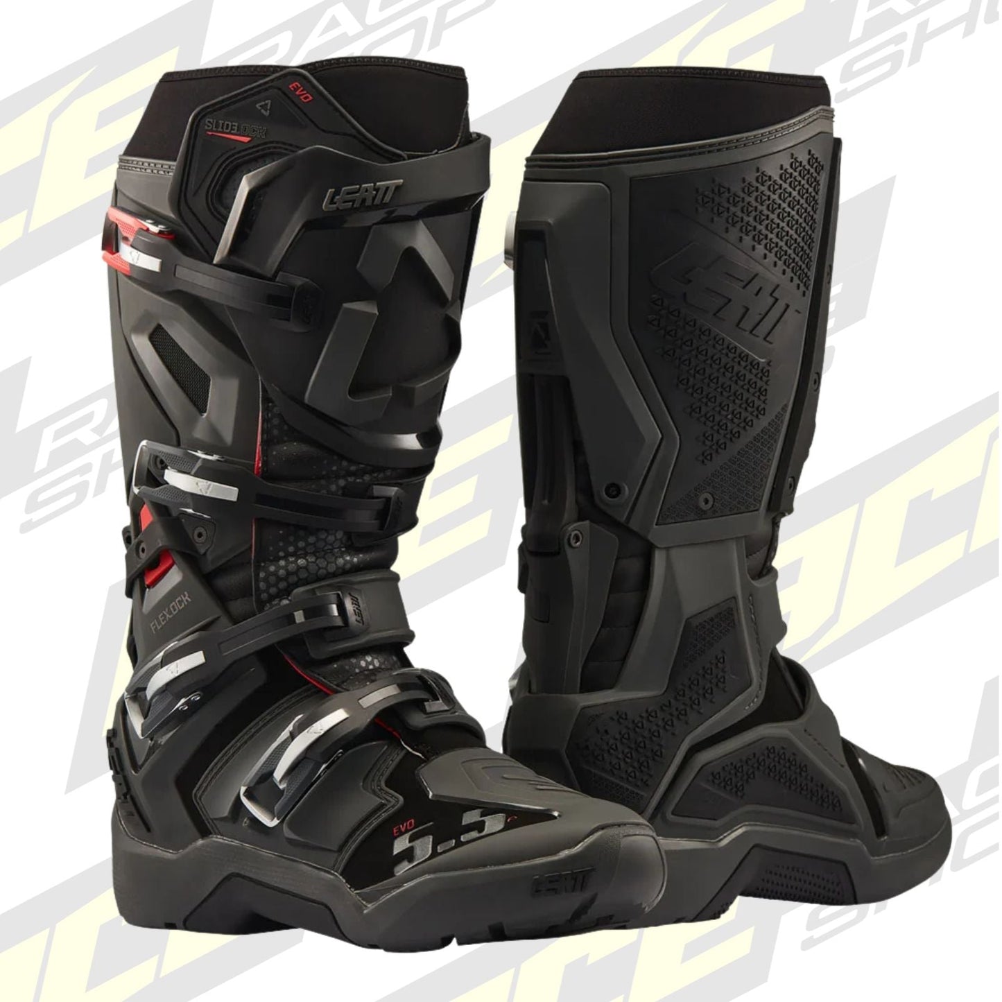 LEATT BOOT MOTO 5.5 FLEXLOCK ENDURO EVO - GRAPHENE BLACK - ACE Race Shop