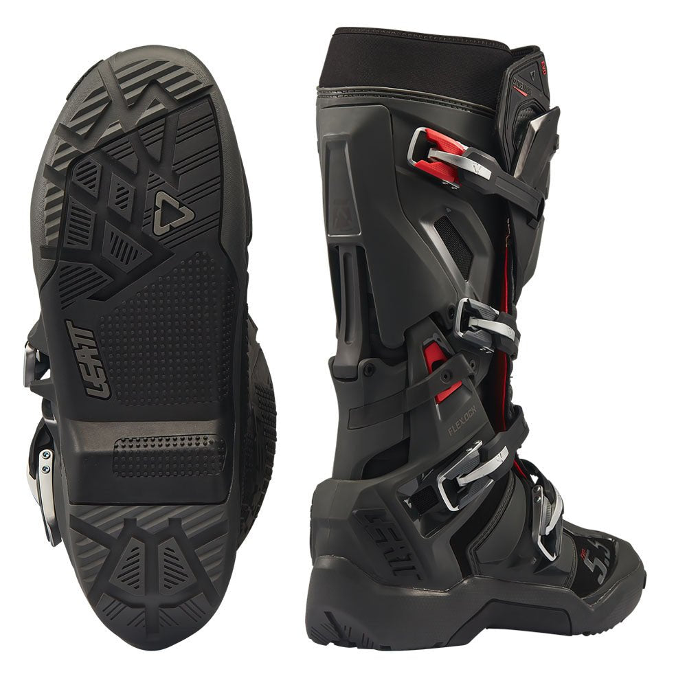 LEATT BOOT MOTO 5.5 FLEXLOCK ENDURO EVO - GRAPHENE BLACK - ACE Race Shop