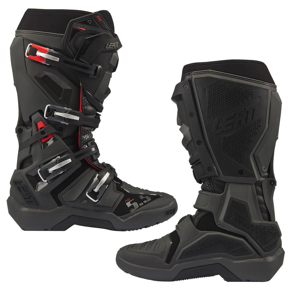 LEATT BOOT MOTO 5.5 FLEXLOCK ENDURO EVO - GRAPHENE BLACK - ACE Race Shop