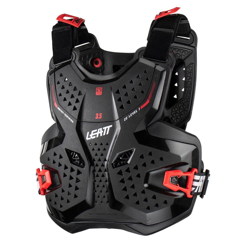 LEATT CHEST PROTECTOR 3.5 JUNIOR BLACK/RED LARGE/X - LARGE 147 - 159CM - ACE Race Shop
