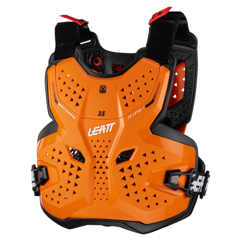 LEATT CHEST PROTECTOR 3.5 JUNIOR ORANGE/BLACK LARGE/X - LARGE 147 - 159CM - ACE Race Shop
