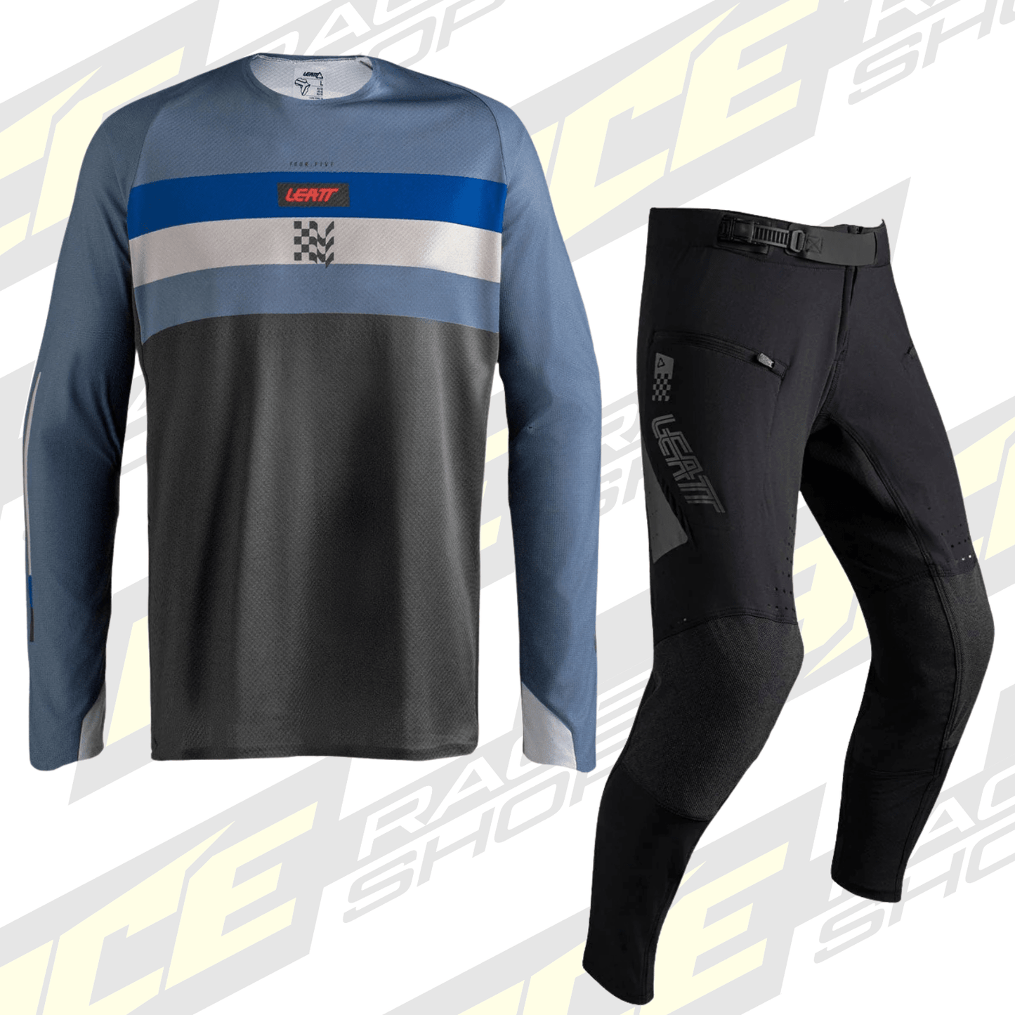 LEATT ENDURO 4.5 SHIRT & PANT KIT COMBO BLACK/GREY - ACE Race Shop