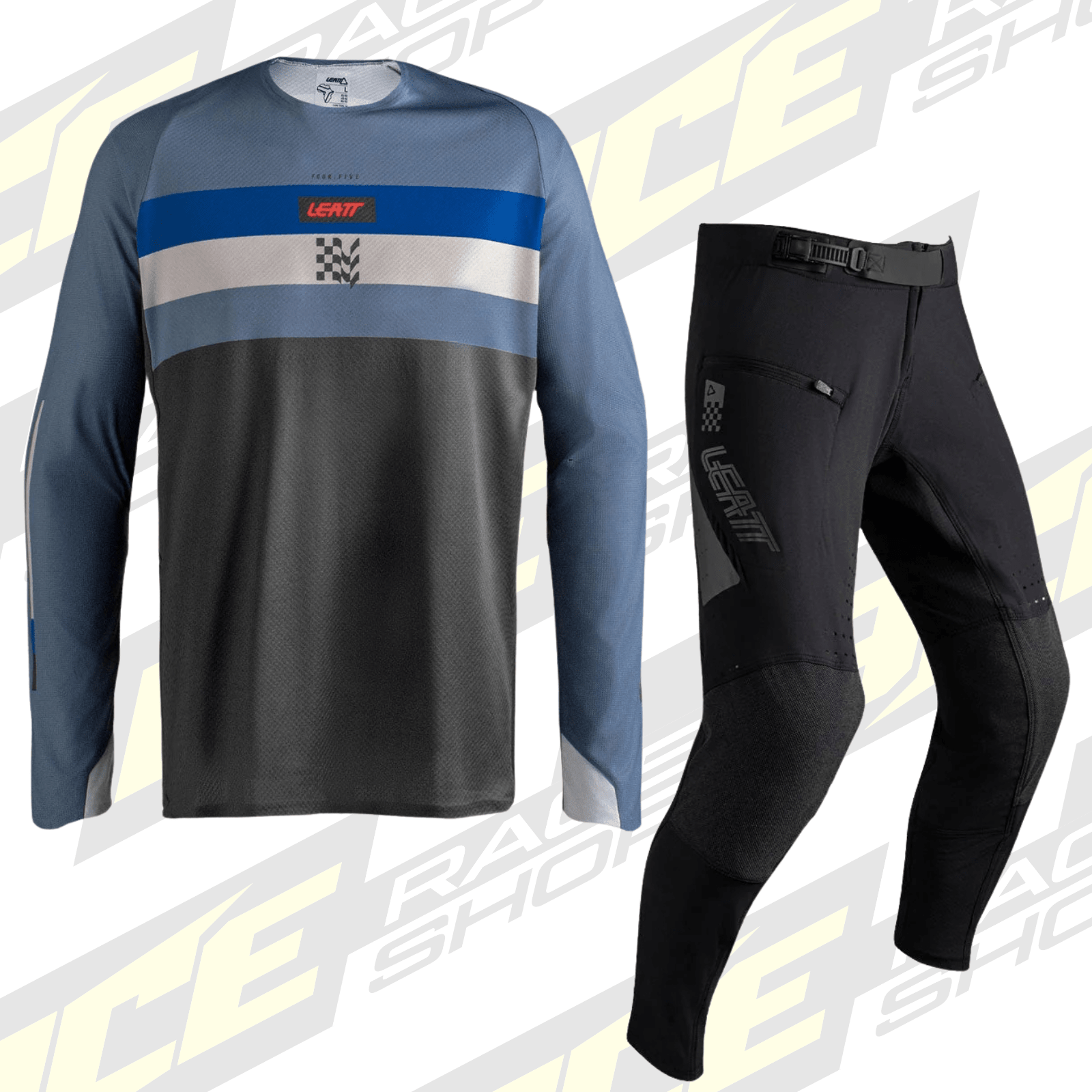 LEATT ENDURO 4.5 SHIRT & PANT KIT COMBO BLACK/GREY - ACE Race Shop