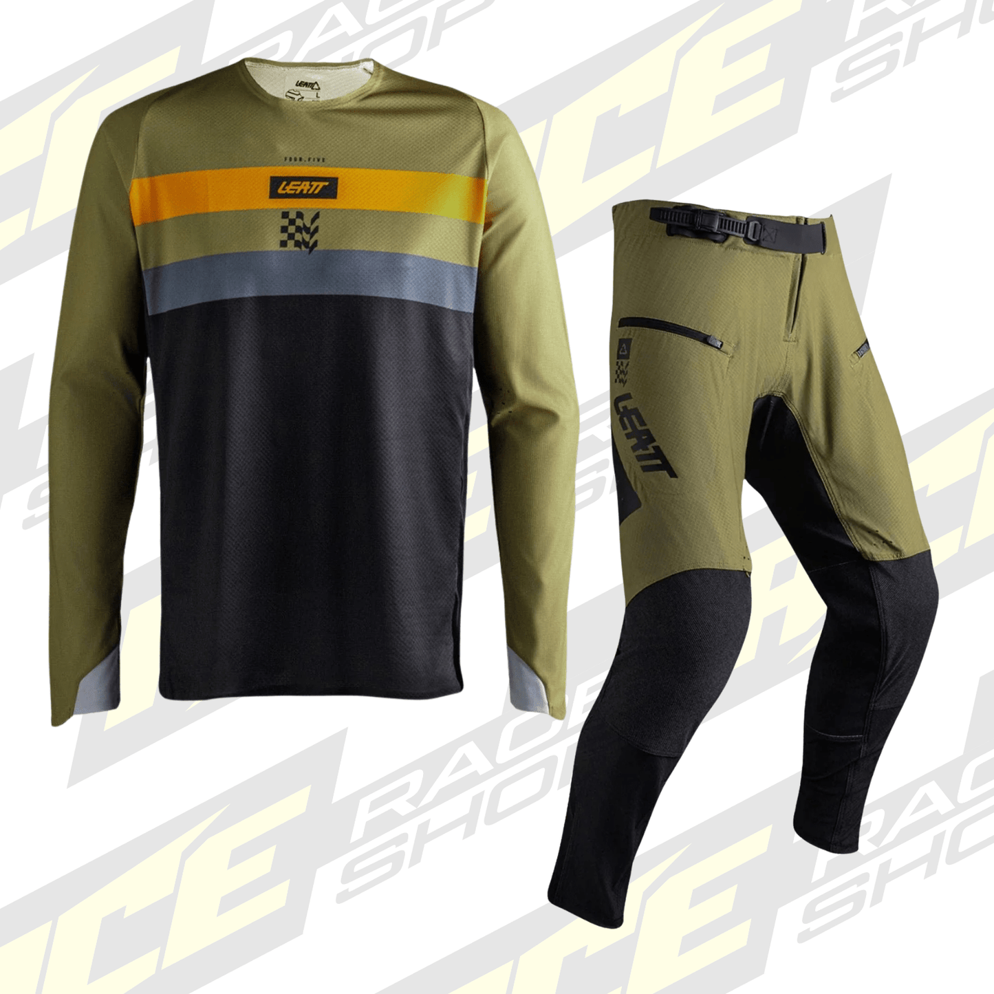 LEATT ENDURO 4.5 SHIRT & PANT KIT COMBO KHAKI BROWN - ACE Race Shop