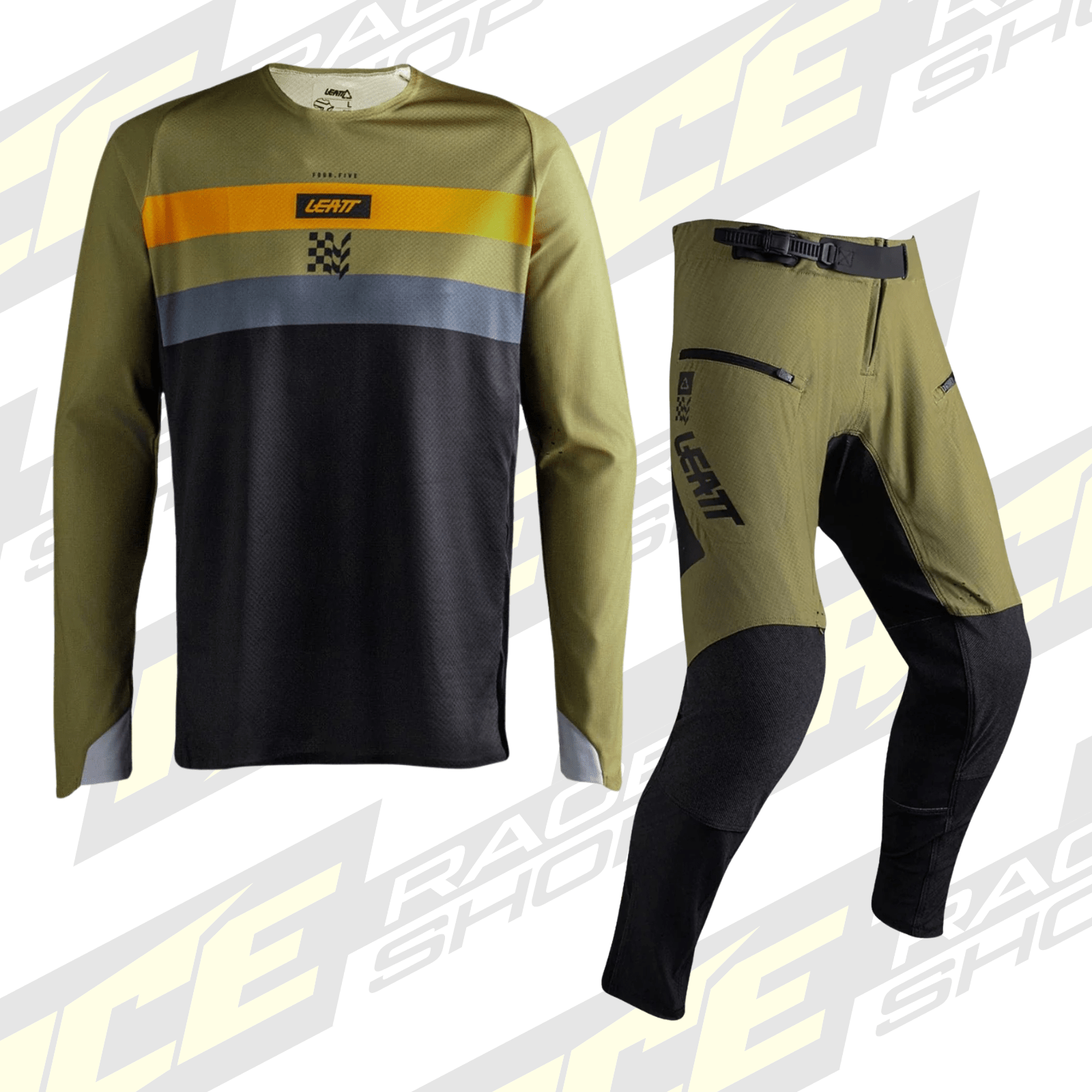 LEATT ENDURO 4.5 SHIRT & PANT KIT COMBO KHAKI BROWN - ACE Race Shop
