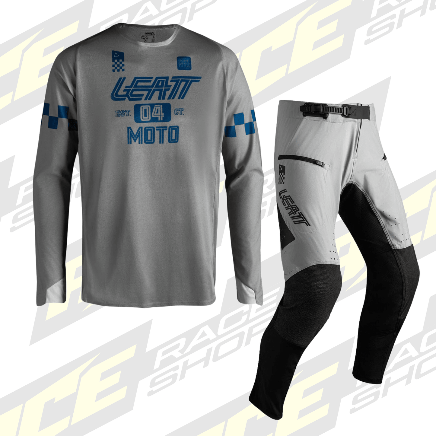 LEATT ENDURO 4.5 SHIRT & PANT KIT COMBO X-FLOW GREY - ACE Race Shop