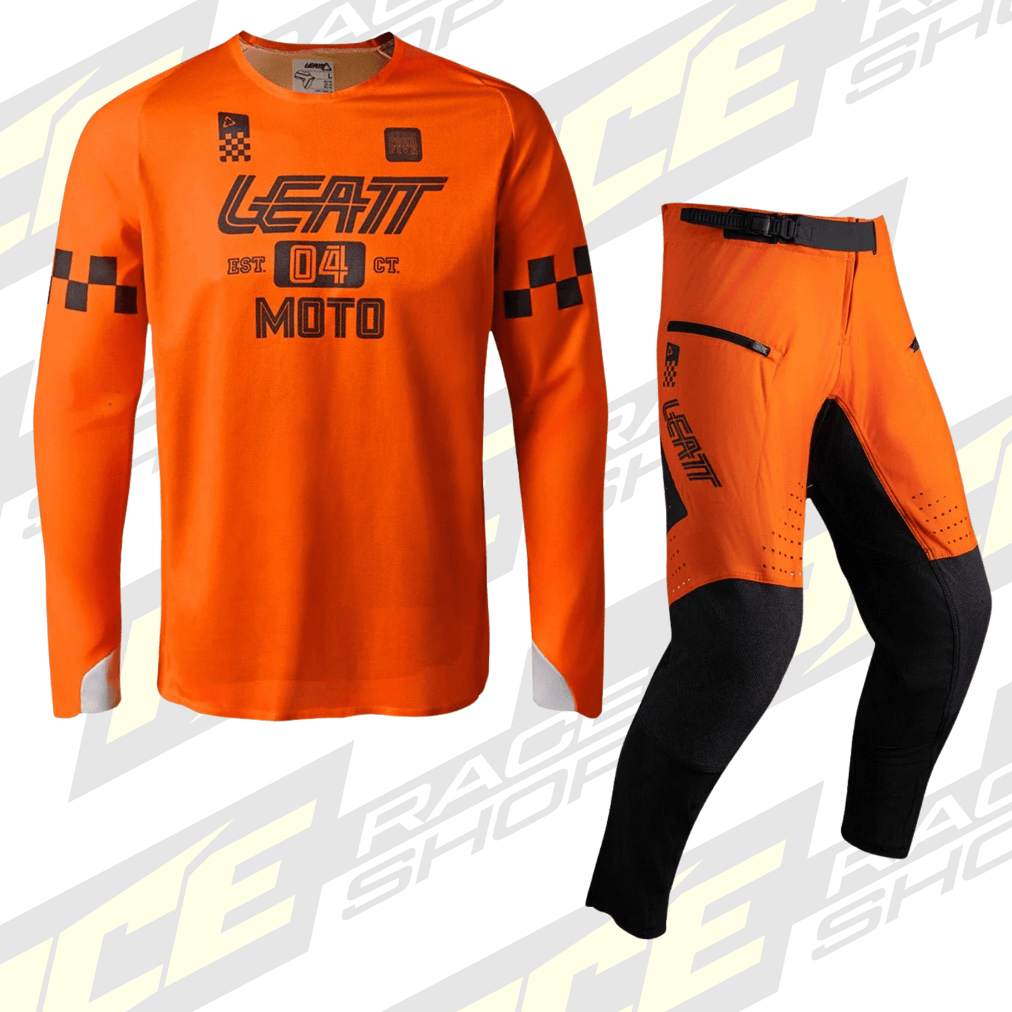 LEATT ENDURO 4.5 SHIRT & PANT KIT COMBO X-FLOW ORANGE - ACE Race Shop
