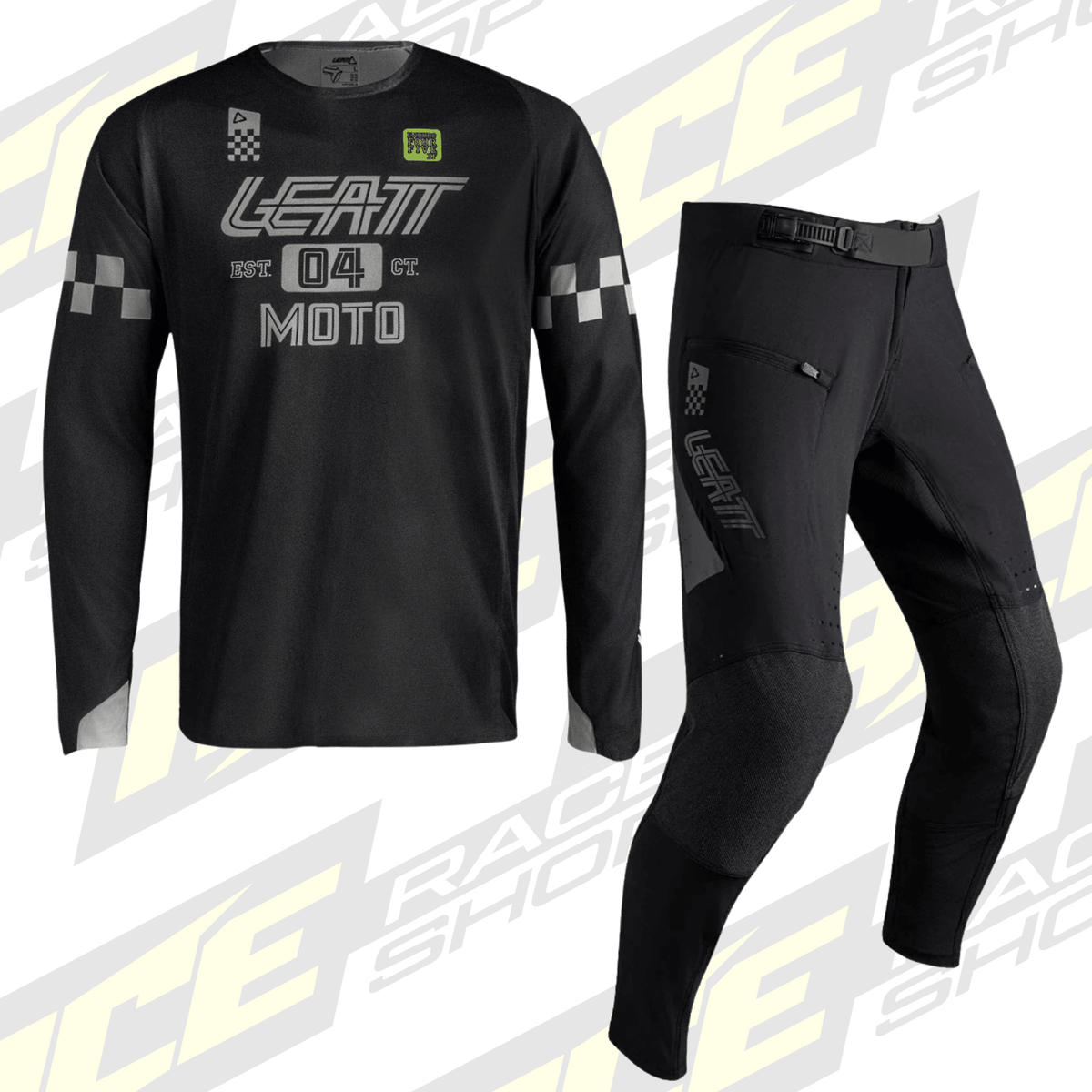 LEATT ENDURO 4.5 X-FLOW SPEED BLACK SHIRT & PANT KIT COMBO - ACE Race Shop