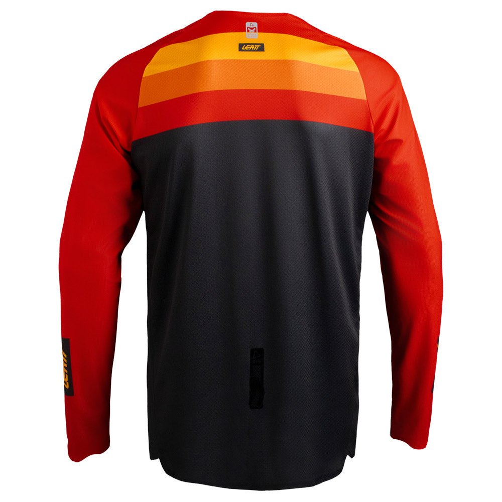 LEATT ENDURO SHIRT JERSEY TOP MOTO 4.5 ENDURO - STRIPE RED ORANGE - ACE Race Shop
