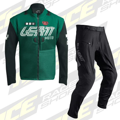 LEATT ENDURO / TRAIL RIDING JACKET & PANT KIT COMBO X-FLOW BLACK/GREEN - ACE Race Shop