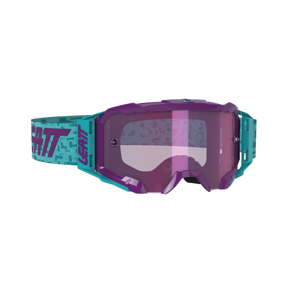 LEATT GOGGLE VELOCITY 5.5 IRIZ AQUA - PURPLE LENS (r) - ACE Race Shop