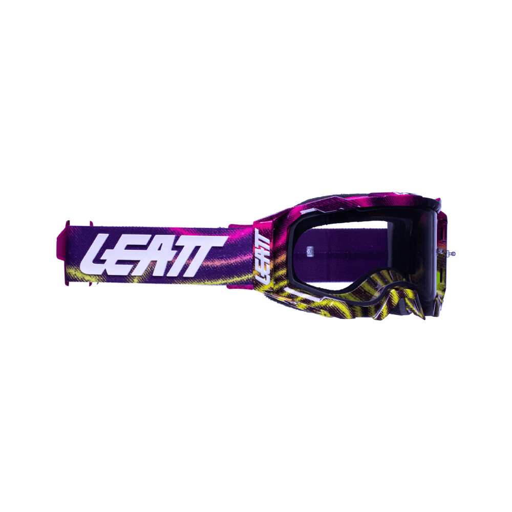 LEATT GOGGLE VELOCITY 5.5 ZEBRA NEON - LIGHT GREY LENS (r) - ACE Race Shop