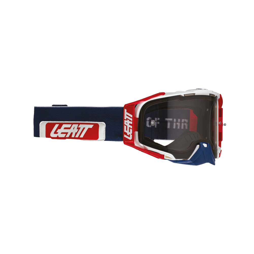 LEATT GOGGLE VELOCITY 6.5 CHILLI/LIGHT BLUE - LIGHT GREY LENS (r) - ACE Race Shop