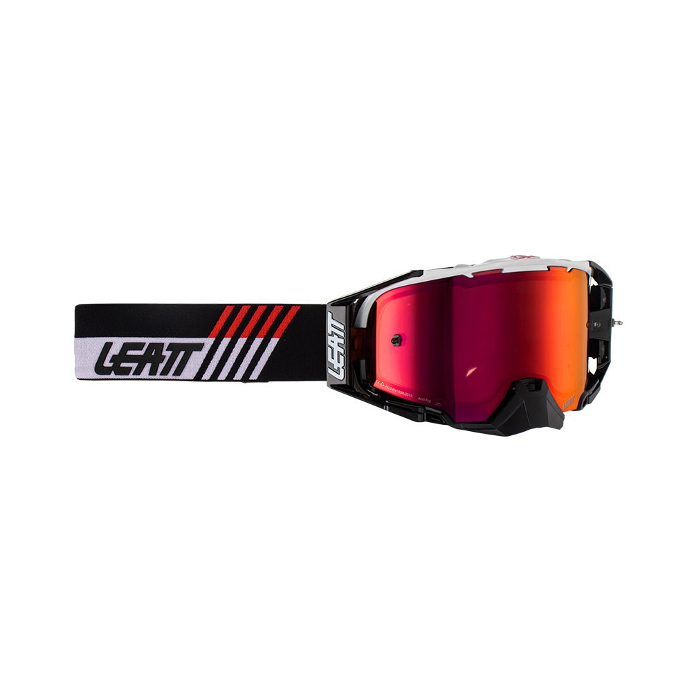 LEATT GOGGLE VELOCITY 6.5 IRIZ WHITE - RED LENS - ACE Race Shop