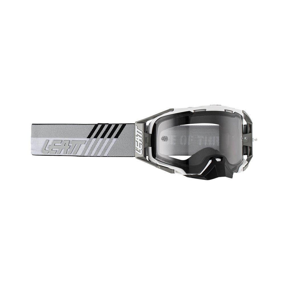 LEATT GOGGLE VELOCITY 6.5 WHITE - LIGHT GREY LENS (r) - ACE Race Shop