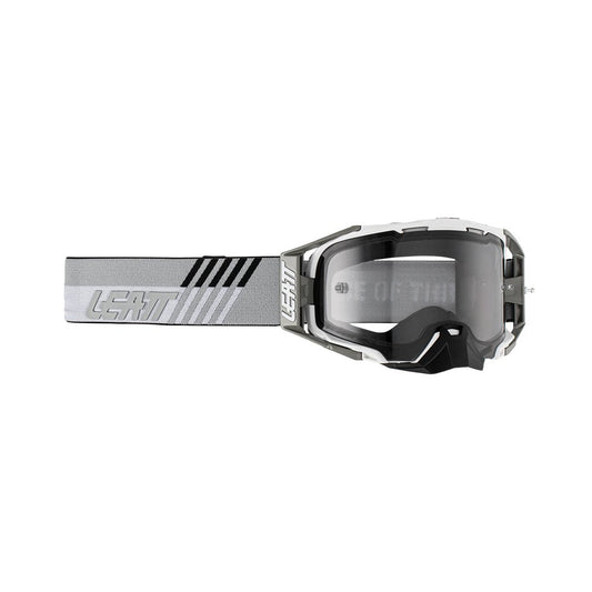 LEATT GOGGLE VELOCITY 6.5 WHITE - LIGHT GREY LENS (r) - ACE Race Shop