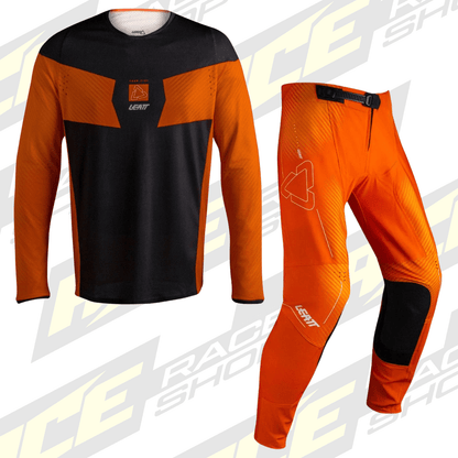LEATT MOTOCROSS 4.5 SHIRT & PANT KIT COMBO ORANGE - ACE Race Shop