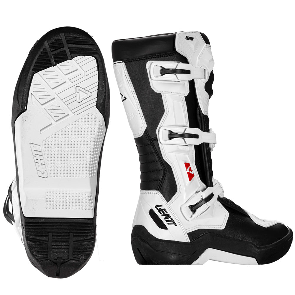 LEATT MOTOCROSS BOOT 3.5 JUNIOR YOUTH KIDS - WHITE - ACE Race Shop