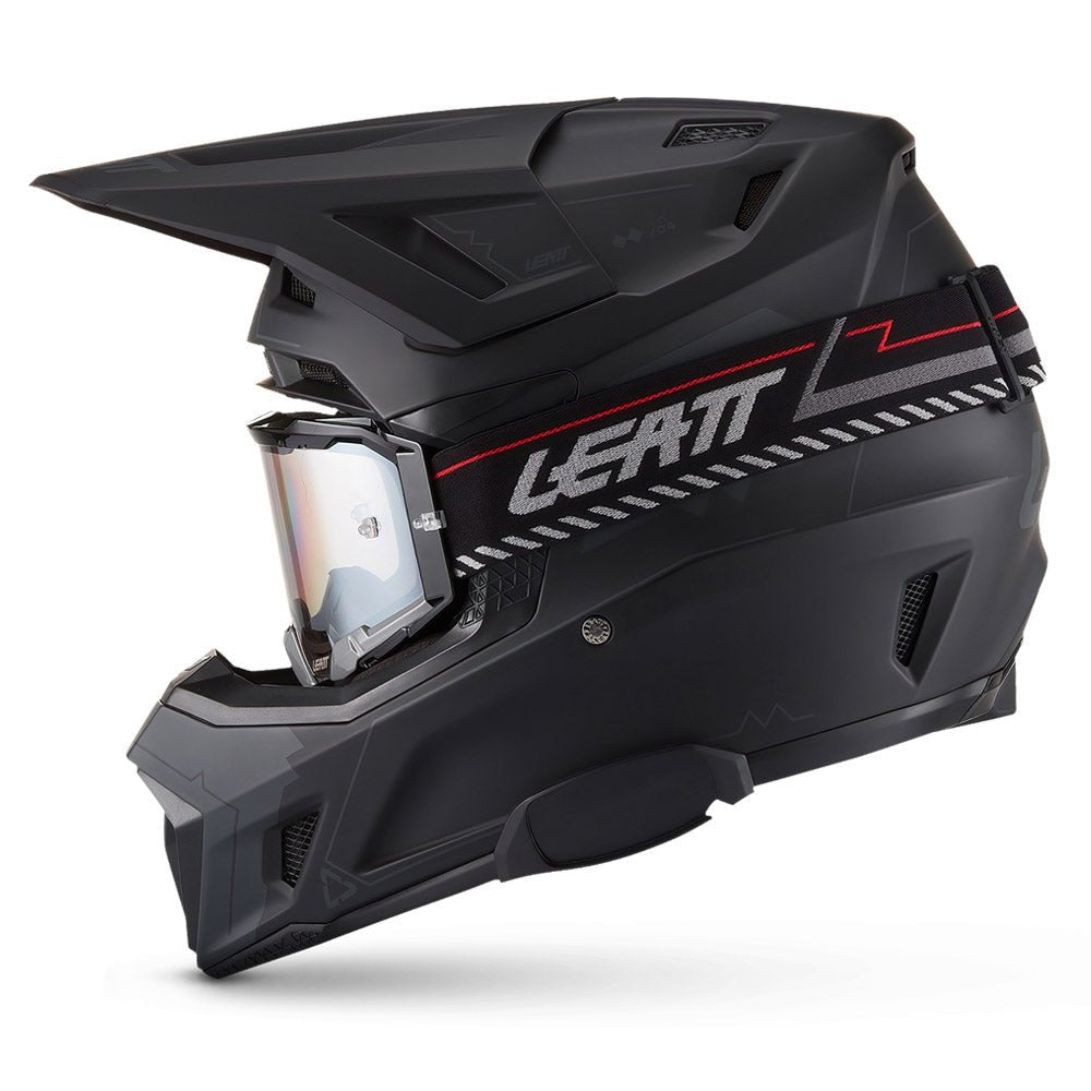 LEATT MOTOCROSS ENDURO HELMET MOTO 7.5 CARDO SYSTEM BUILT IN - BLACK - ACE Race Shop