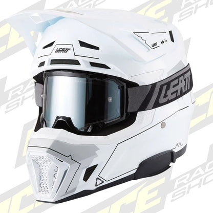 LEATT MOTOCROSS ENDURO HELMET MOTO 7.5 CARDO SYSTEM BUILT IN - MAGIC WHITE - ACE Race Shop