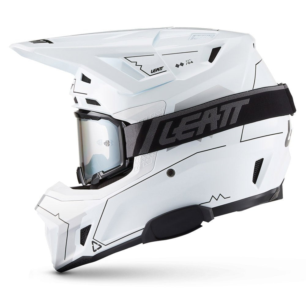 LEATT MOTOCROSS ENDURO HELMET MOTO 7.5 CARDO SYSTEM BUILT IN - MAGIC WHITE - ACE Race Shop