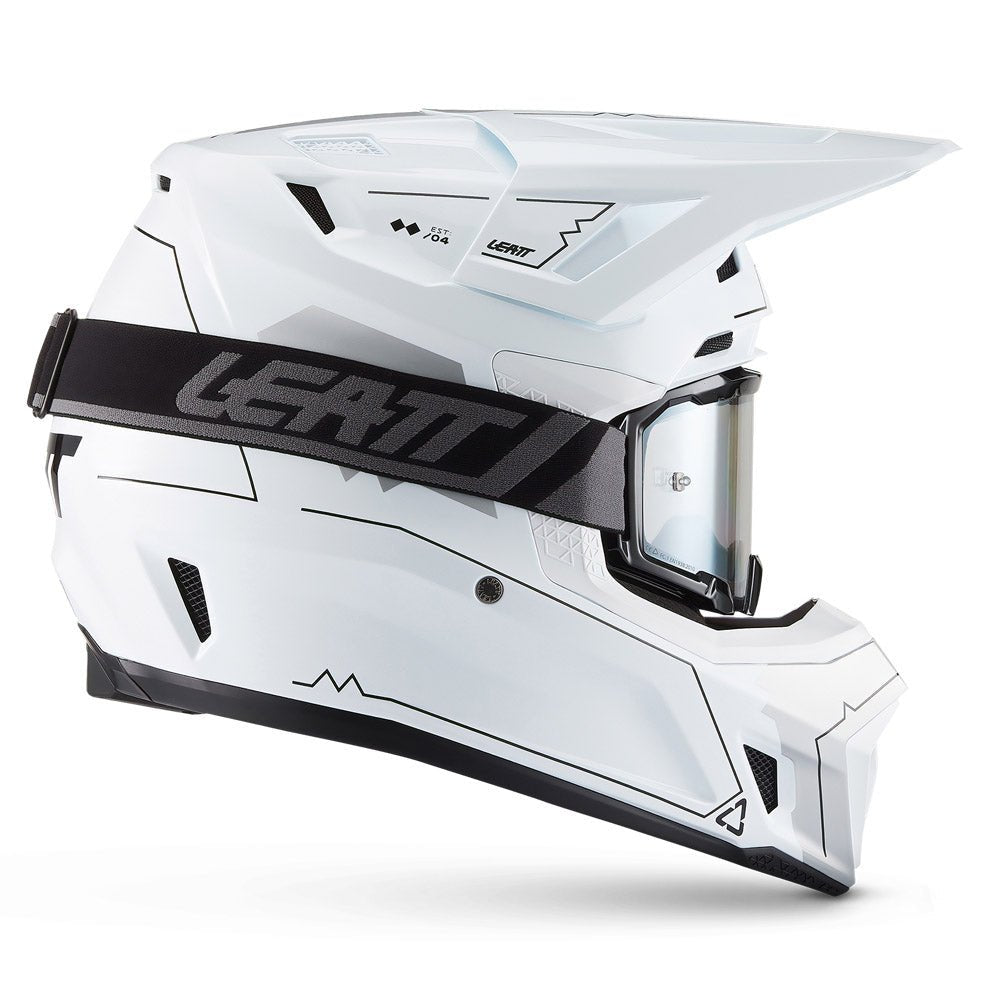 LEATT MOTOCROSS ENDURO HELMET MOTO 7.5 CARDO SYSTEM BUILT IN - MAGIC WHITE - ACE Race Shop