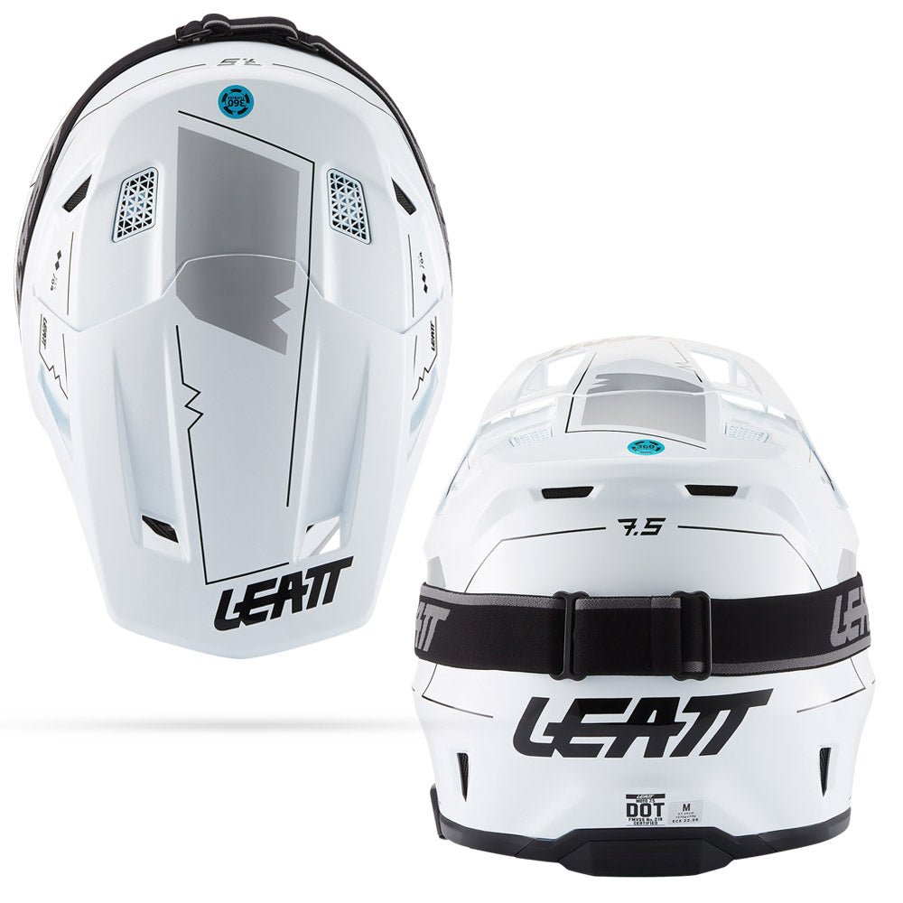 LEATT MOTOCROSS ENDURO HELMET MOTO 7.5 CARDO SYSTEM BUILT IN - MAGIC WHITE - ACE Race Shop