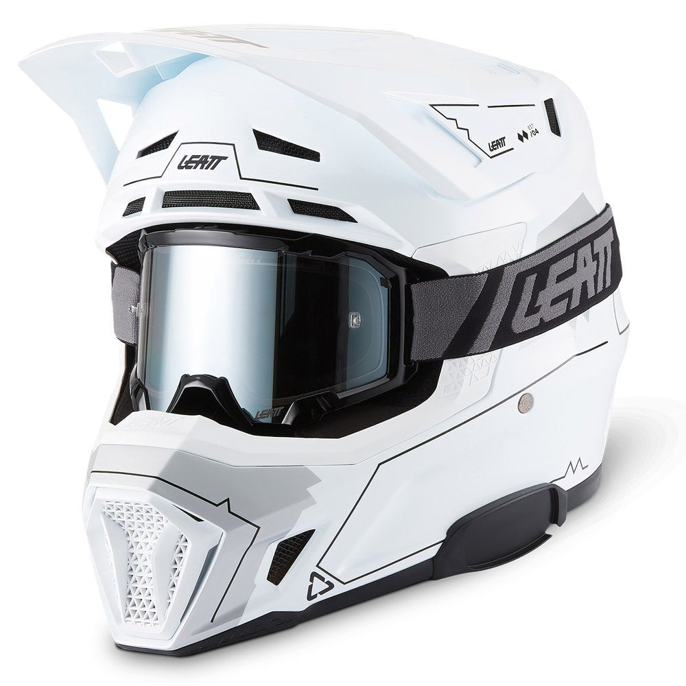 LEATT MOTOCROSS ENDURO HELMET MOTO 7.5 CARDO SYSTEM BUILT IN - MAGIC WHITE - ACE Race Shop
