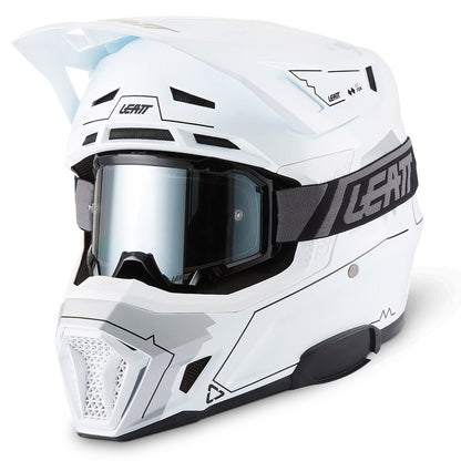LEATT MOTOCROSS ENDURO HELMET MOTO 7.5 CARDO SYSTEM BUILT IN - MAGIC WHITE - ACE Race Shop