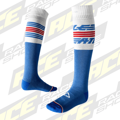 LEATT MOTOCROSS & ENDURO MOTO SOCKS STRIPES BLUE - ACE Race Shop
