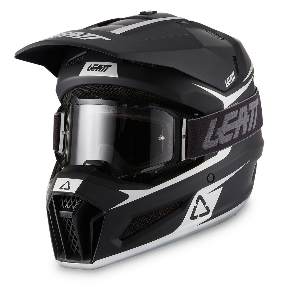 LEATT MOTOCROSS ENDURO MX HELMET MOTO 3.5 - BLACK WHITE - ACE Race Shop