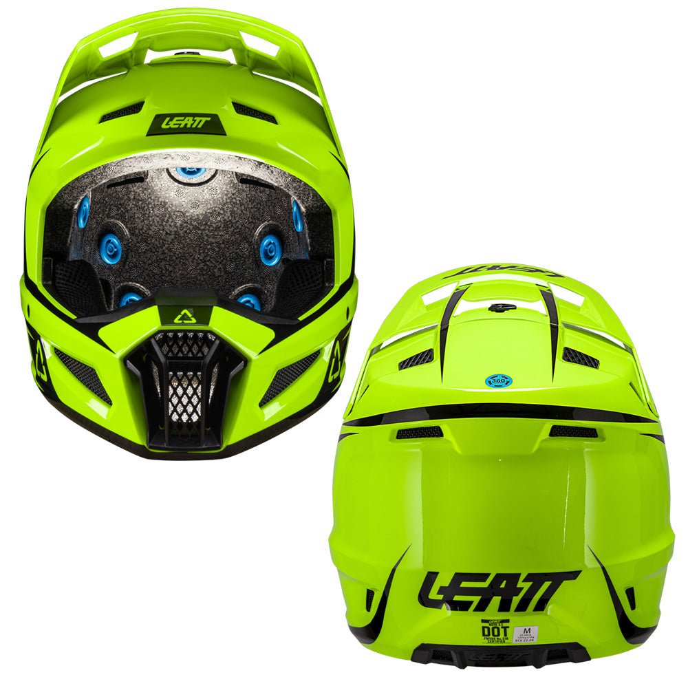 LEATT MOTOCROSS ENDURO MX HELMET MOTO 3.5 - NEON YELLOW INCLUDES 3.5 GOGGLE - ACE Race Shop