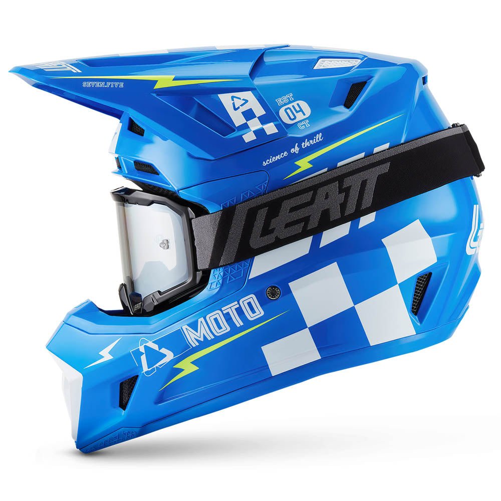 LEATT MOTOCROSS ENDURO MX HELMET MOTO 7.5 - BLUE WHITE - ACE Race Shop