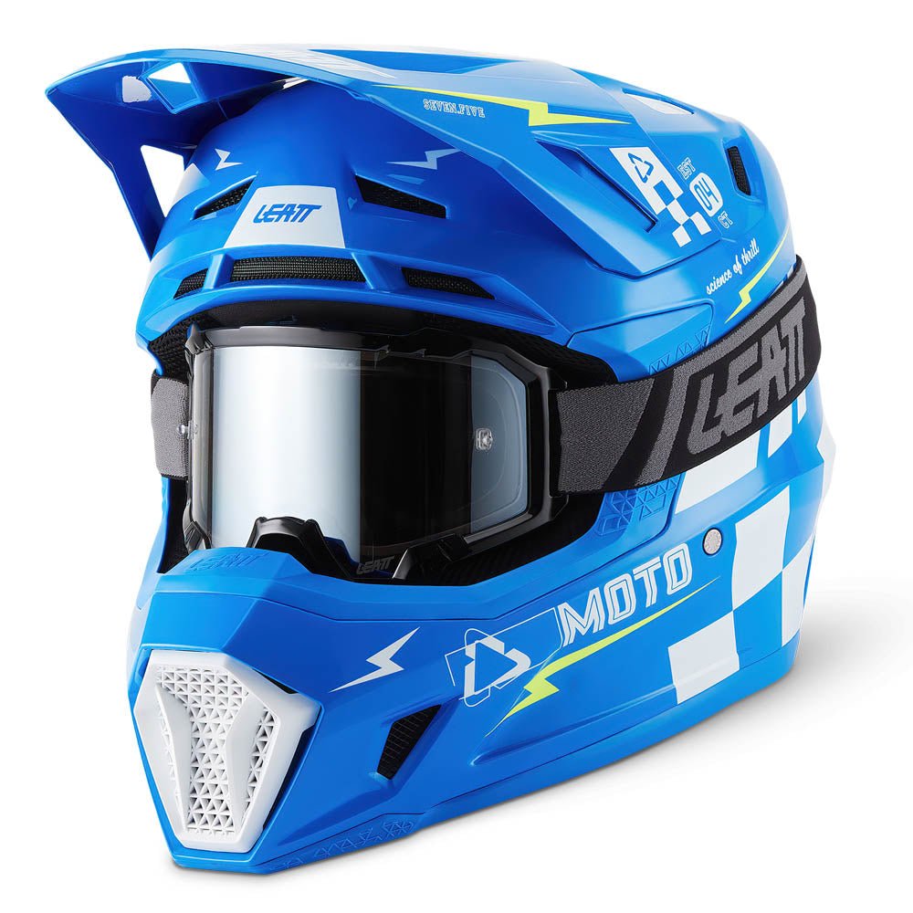 LEATT MOTOCROSS ENDURO MX HELMET MOTO 7.5 - BLUE WHITE - ACE Race Shop