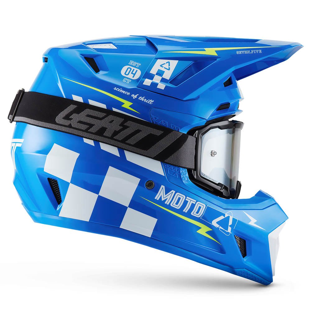 LEATT MOTOCROSS ENDURO MX HELMET MOTO 7.5 - BLUE WHITE - ACE Race Shop