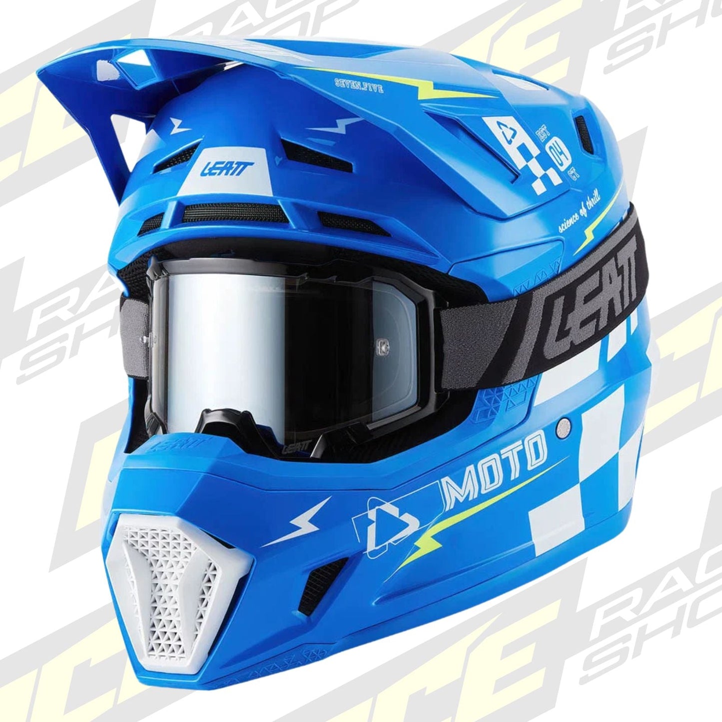 LEATT MOTOCROSS ENDURO MX HELMET MOTO 7.5 - BLUE WHITE - ACE Race Shop