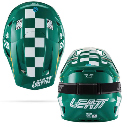 LEATT MOTOCROSS ENDURO MX HELMET MOTO 7.5 - JADE GREEN WHITE - ACE Race Shop