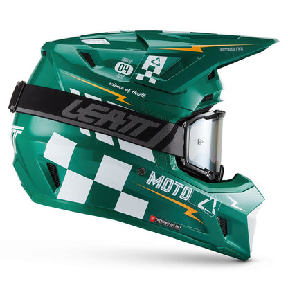 LEATT MOTOCROSS ENDURO MX HELMET MOTO 7.5 - JADE GREEN WHITE - ACE Race Shop