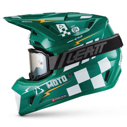 LEATT MOTOCROSS ENDURO MX HELMET MOTO 7.5 - JADE GREEN WHITE - ACE Race Shop