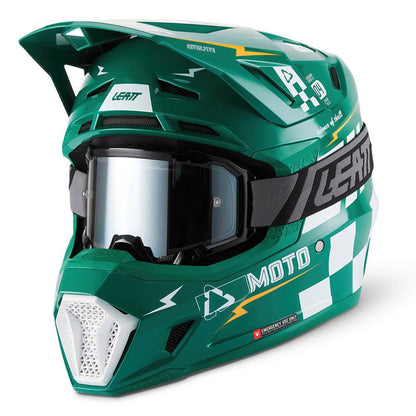 LEATT MOTOCROSS ENDURO MX HELMET MOTO 7.5 - JADE GREEN WHITE - ACE Race Shop
