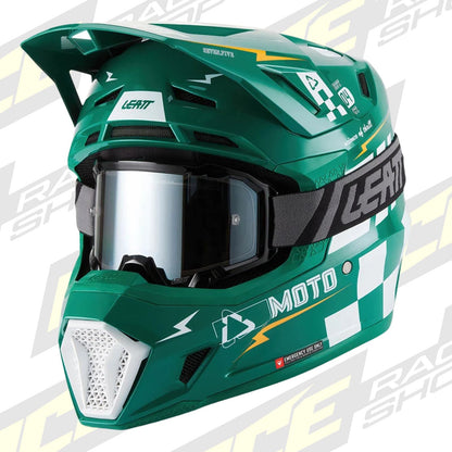 LEATT MOTOCROSS ENDURO MX HELMET MOTO 7.5 - JADE GREEN WHITE - ACE Race Shop