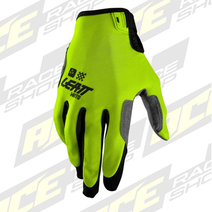 LEATT MOTOCROSS ENDURO MX MTB GLOVE MOTO 1.5 GRIP R - NEON YELLOW - ACE Race Shop