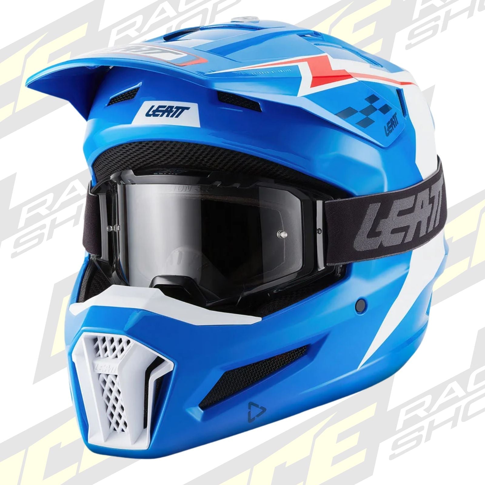 LEATT MOTOCROSS ENDURO MX OFFROAD HELMET MOTO 3.5 - BLUE WHITE - ACE Race Shop
