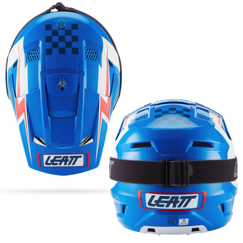 LEATT MOTOCROSS ENDURO MX OFFROAD HELMET MOTO 3.5 - BLUE WHITE - ACE Race Shop